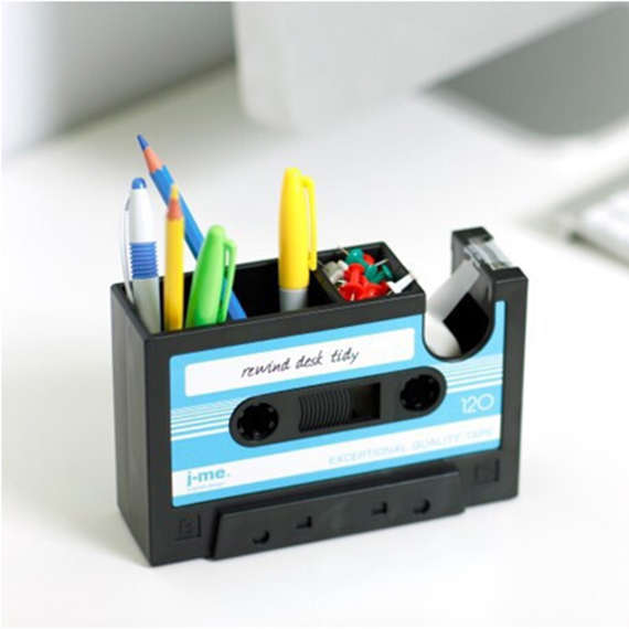 Cassette Tape Dispenser & Pen Holder